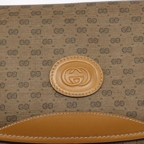 GUCCI Micro GG Supreme Shoulder Bag PVC Beige Gold - Picture 10 of 16
